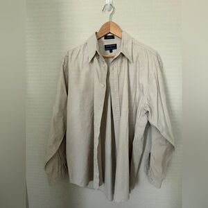 Hathaway Sport Beige Cotton Button-Up Shirt 100% cotton Size L - PTP 25”